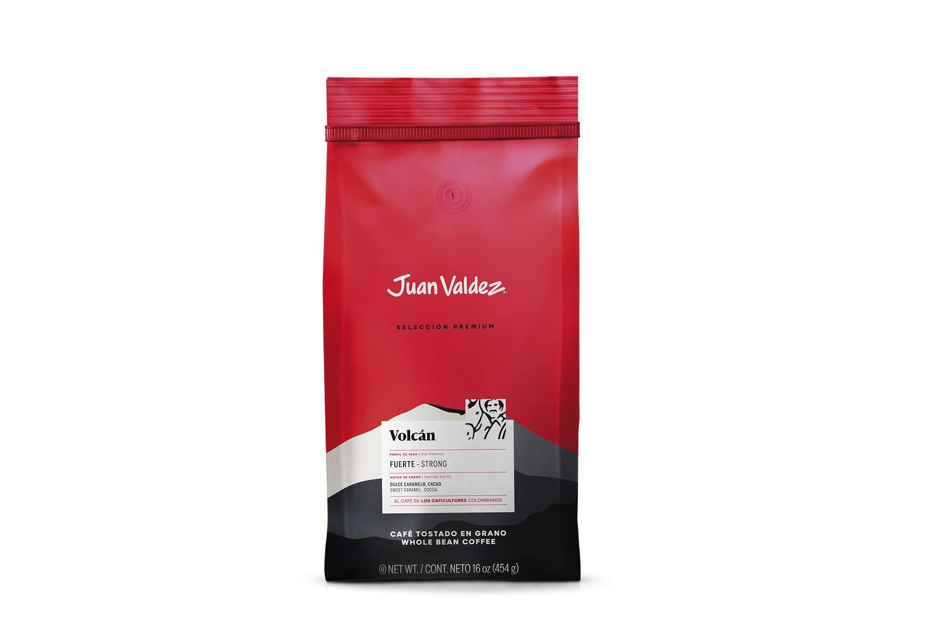 Juan Valdez Volcan Whole Bean Coffee - Dark Roast | 100% Colombian Arabica Beans | 100% Colombian Coffee with Low Acidity and Notes Of Sweet Caramel & Cocoa | 16 oz / 454 gr