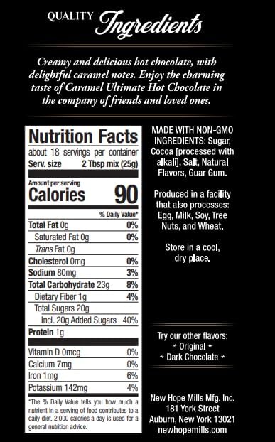 Ultimate Hot Chocolate, By New Hope Mills, Non-Gmo, 16Oz, Vegan (Ultimate Caramel)