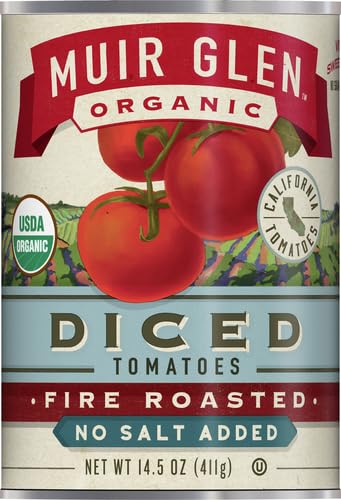 Muir Glen Diced Fire Roasted Tomato No Salt - Tomato - Case of 12 - 14.5 oz.(D0102HH3R6W.)