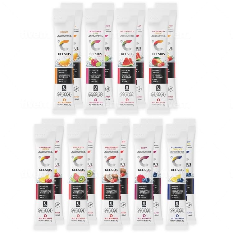 PRIME ODYSSEY On The Go Energy Powder Sticks Variety Pack - 18 Count, 0.17 Ounce Each, Includes Orange, DragonFruit Lime, Watermelon Ice, and More