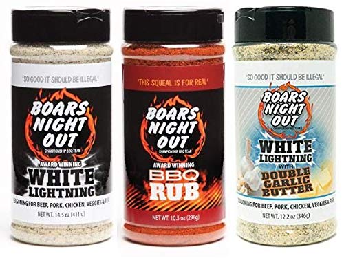 Boars Night Out 3 Pack Seasoning - White Lightning - Double Garlic - Rubber - Multicolor
