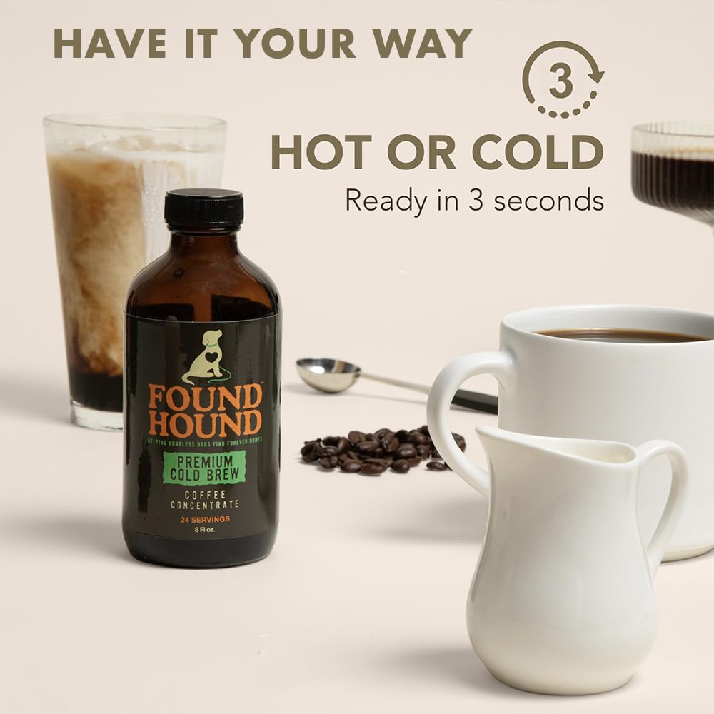 iHeartDogs Cold Brew Coffee Concentrate - Low Acid, 8 Fl Oz, Instant Iced Coffee and Hot Drinks