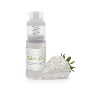 Tinker Dust - White (4G 1X Mini Pump) Edible Glitter For Desserts, Beverages, Cupcakes, Cake Pops And Cookies By Bakell