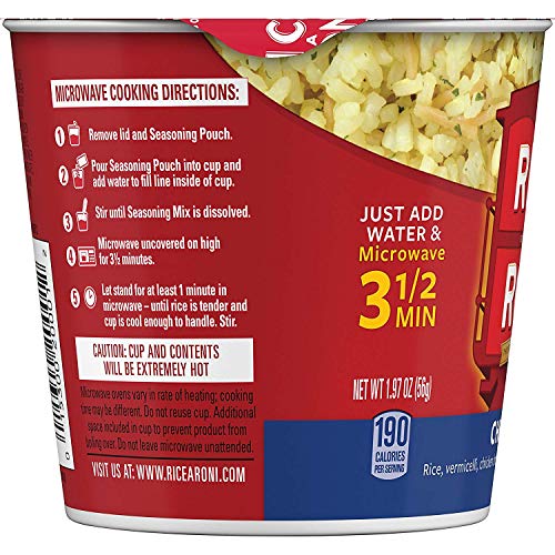 Rice-A-Roni Cups, Chicken Flavor, 1.97Oz Pack Of 12 Cups