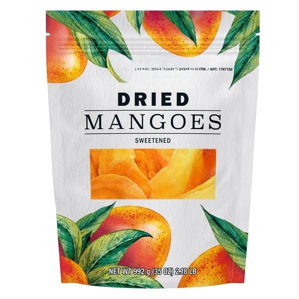 Dried Sweetened Mango Slices, Chewy Tropical Fruit Snack, Naturally Flavorful Mango Pieces with Added Sweetness, Soft & Juicy Dr