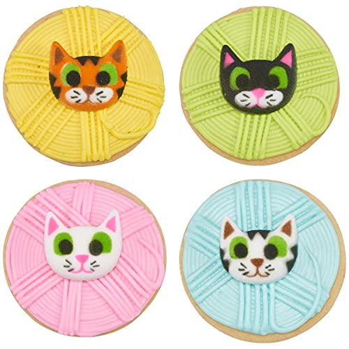 Kitty Kat Cat Edible Sugar Cake Toppers, 12 Count