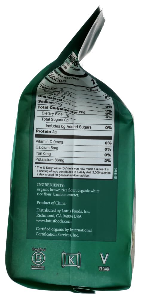 Lotus Foods Jade Pearl Organic Rice Ramen - Gluten Free Rice Ramen, Whole Grain Ramen Noodles, Organic Vegan Rice Noodles, Low S
