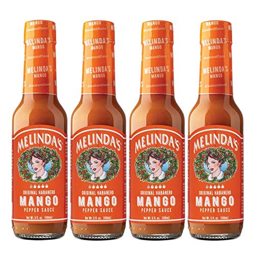 Melindas Mango Habanero Hot Sauce - Sweet & Mild Mango Habanero Sauce Made with Real Mango, Fresh Peppers, Vinegar, Carrot & Lim