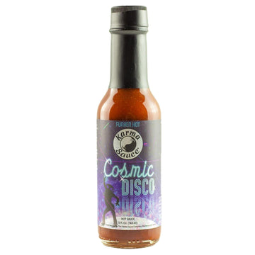 Cosmic Disco by Karma Sauce  Medium-Heat Hot Sauce With Flavors of Ghost Pepper  Jalapenos & Garlic  Made With All Natural Ingredients  5 fl oz Bottle (1-Pack)