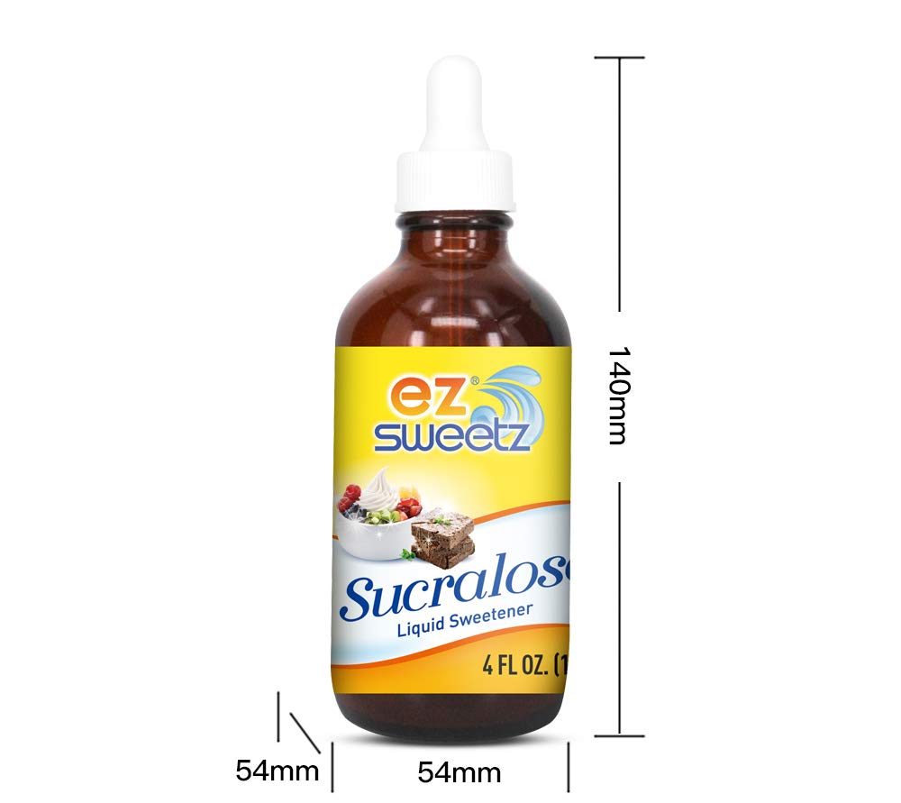 Concentrated Liquid Sucralose Sweetener, 4Oz/120Ml Glass Bottle (2900 Servings), 2-Pack |One Travel Size Bottle 0.5Oz/15Ml (360 Servings)