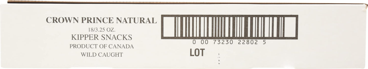 Crown Prince Naturally Smoked Kipper Snacks, Non-GMO, 3.25 Ounce, Pack of 18, Natural