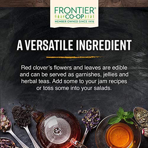 Frontier Co-op Organic Whole Red Clover Blossoms, 0.71oz - Fragrant Garnish & Tea, Kosher, Non-Irradiated