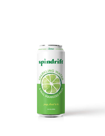 Spindrift Sparkling Water, Lime Flavored, Made with Real Squeezed Fruit, 16 Fluid Ounce Cans, Pack of 12 (Only 5 Calories per Se