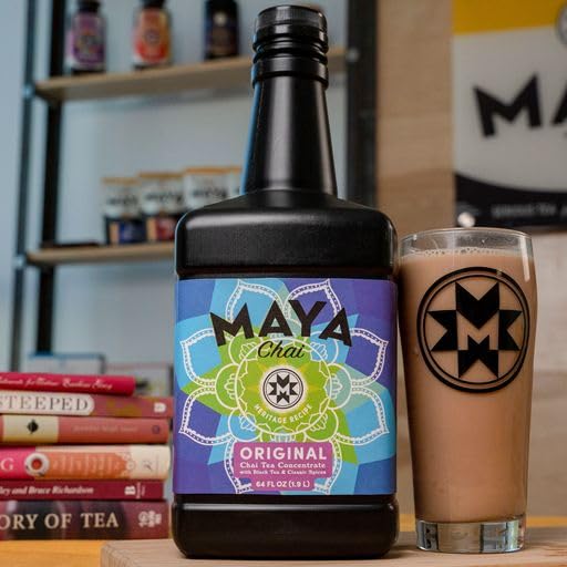 Maya Heritage Chai, Original Tea Concentrate, 64 Fl Oz, Pack Of 4 With 1 Pump