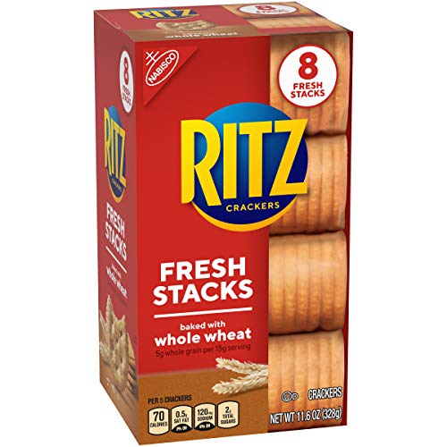 Ritz Fresh Stacks Whole Wheat Crackers, 6-11.6 oz Boxes (48 Stacks) (Pack of 2)