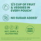 GoGo SqueeZ Fruit & VeggieZ Variety Pack  Pedal Peach and Boulder Berry  3.2 oz (Pack of 20)  Unsweetened Snacks for Kids  Gluten Free  Nut Free  Dairy Free  Recloseable Cap  BPA Free Pouches