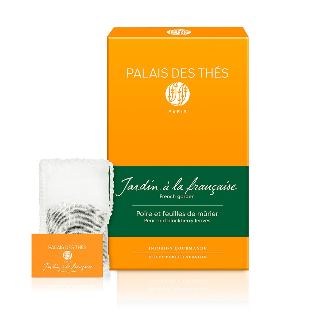 Palais des Thés Herbal Tea - French Garden, Caffeine-Free, Pear & Blackberry, 15 Count Cotton Tea Bags