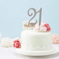 HOKPA 21st Rhinestones Cake Topper, Silver Crystal Decoration for Birthday, Anniversary, Model HZ-112