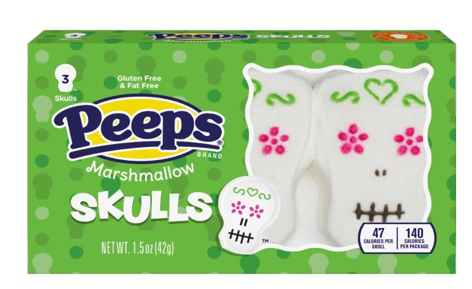 Peeps Halloween Peep Variety Pack of Marshmallows  Delicious Classic  with One Packet Each  Skulls  Pumpkins  Monsters and Ghosts (Pack of 4)