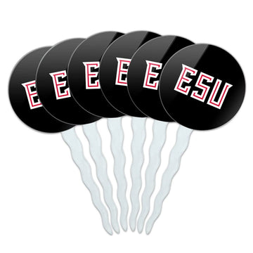 GRAPHICS & MORE East Stroudsburg University of Pennsylvania Secondary Logo Cupcake Picks Toppers Decoration Set of 6