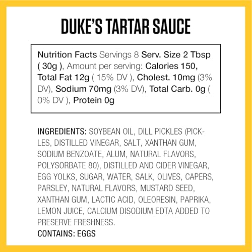 Dukes Tartar Sauce, 8 Ounce (Pack Of 12)