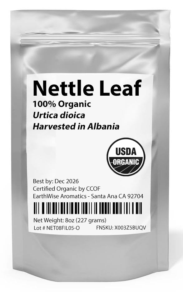 Organic Nettle Leaf - Herbal Tea - 8 Ounces (1/2 Pound) - Usda Certified Organic - Earthwise Aromatics