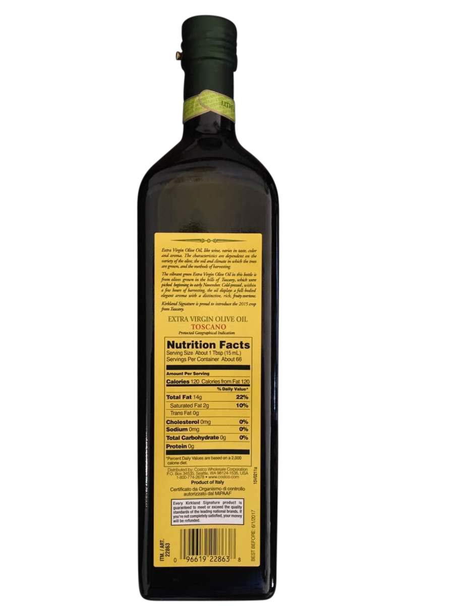 Kirkland Signature Extra Virgin Olive Oil Toscano (From Tuscany), 1 Liter
