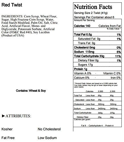Bricktown Goods Classic Red Licorice Twists - Fat Free Gourmet Candy - 14 Ounce (Pack of 3) - Fathers Day Treat
