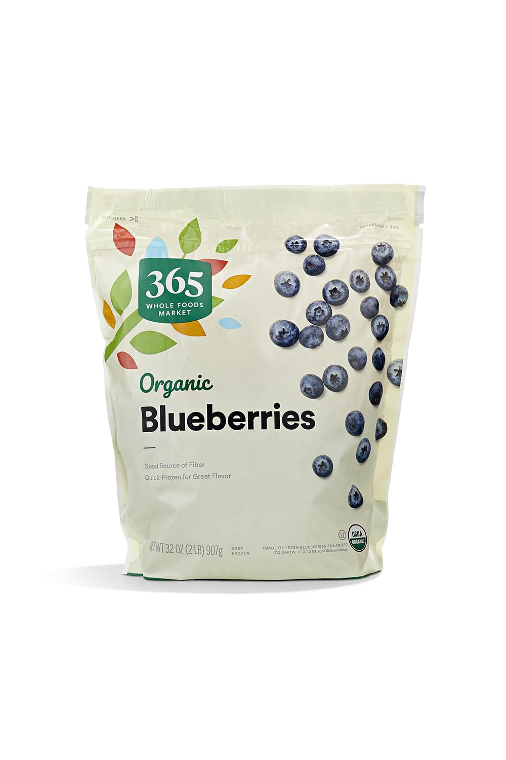 365 by Whole Foods Market, Organic Blueberries, 32 Ounce, (Frozen)