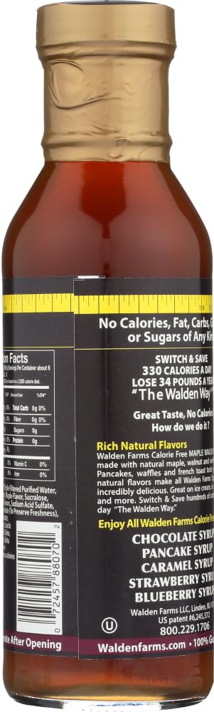 Walden Farms Maple Walnut Syrup 6 Pack With Scoop