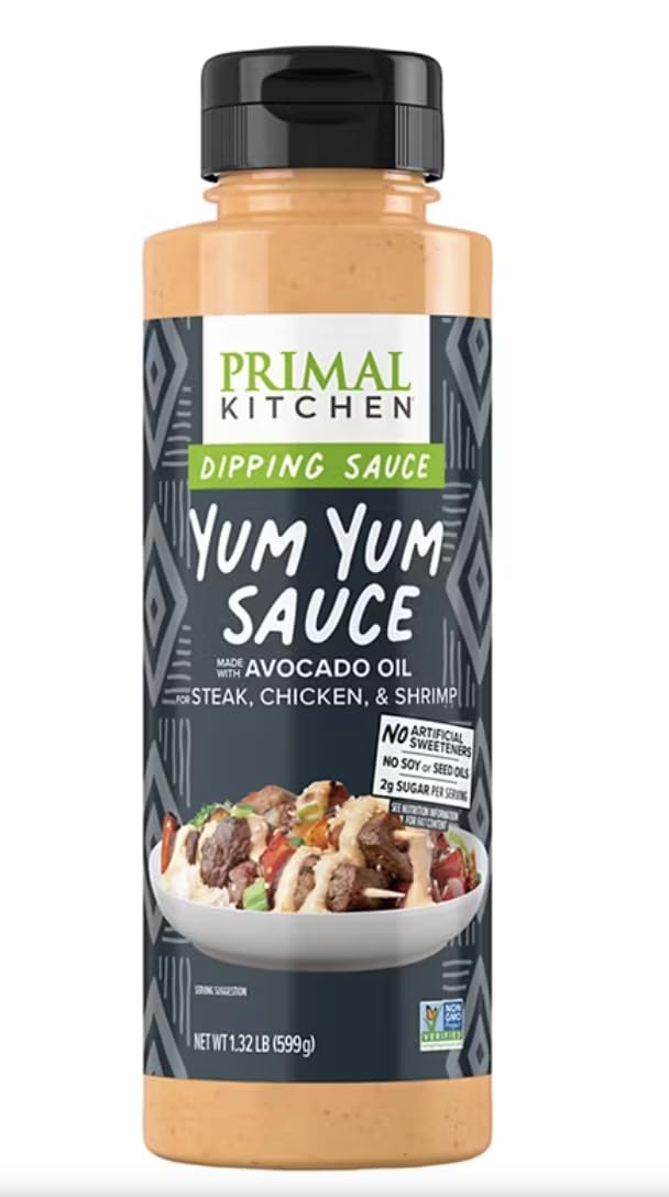 Primal Kitchen Yum Yum Dipping Sauce, Made with Avocado Oil, No Artificial Sweeteners, for Steak, Chicken & Shrimp,21 oz