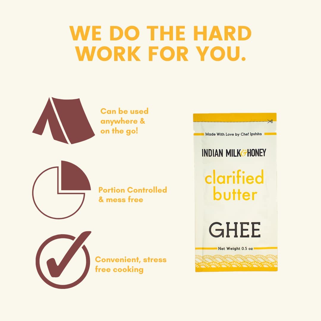 Original Grass-Fed Classic Ghee Butter by Indian Milk & Honey Handmade, Locally Sourced, Lactose, Gluten & Casein Free - Conveni