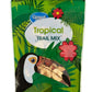 Tropical Trail Mix With Fruit: Dried Banana Chips, Papaya, Raisins, Pineapple, Cranberries, Almonds, Cashews - Great Snack Snack