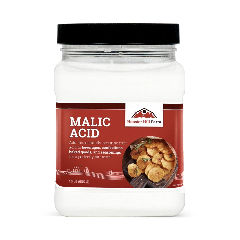 Hoosier Hill Farm Food Grade Malic Acid, 1.5 Pound (Pack of 1), Plastic Material