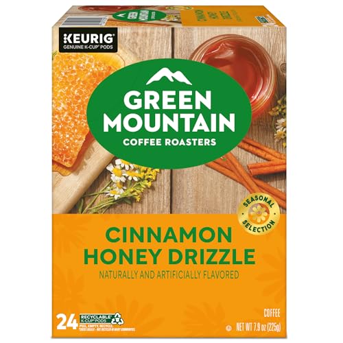 Green Mountain Coffee Roasters Cinnamon Honey Drizzle Flavored Coffee, Single Serve Keurig K-Cup Pod, 96-Count Pods, (4 Pack Of 24)