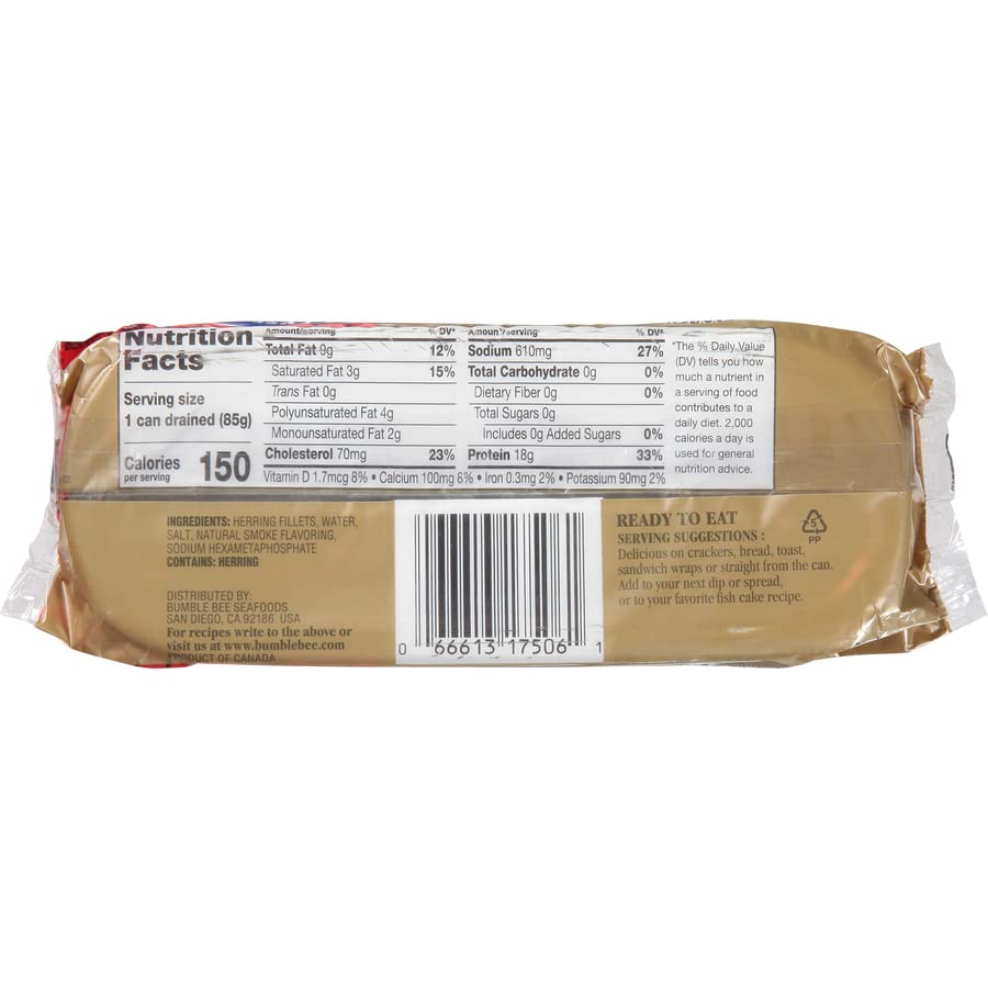 Brunswick Boneless Kipper Style Herring Fillets, 3.53 Oz Can (Pack Of 12) - 18G Protein Per Serving - Gluten Free, Keto Friendly - Great For Pasta & Seafood Recipes