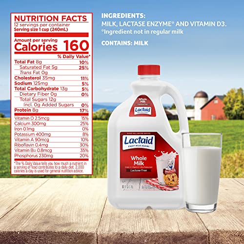 Lactaid Whole Milk, 96 Oz