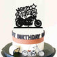 Ruscalin Cake Topper Black Motorcycle Design - 6.6 x 5.4 inches Birthday Party Decoration