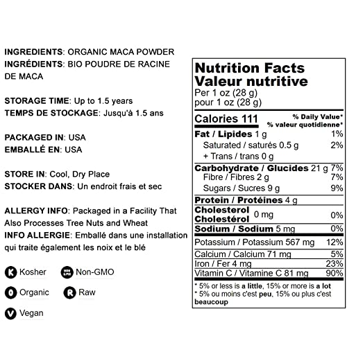 Food to Live Organic Yellow Maca Powder, 2 Pounds - Non-GMO, Kosher, Raw Ground, Flour, Bulk