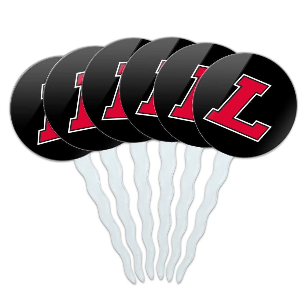 Lewis University Secondary Logo Cupcake Picks Toppers Decoration Set of 6