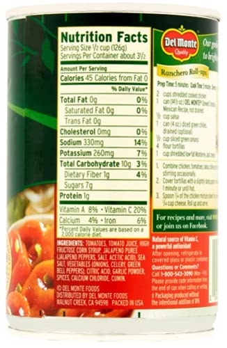 Del Monte, Mexican Recipe Stewed Tomatoes (With Jalapenos, Garlic & Cumin), 14.5Oz Can (Pack Of 6)