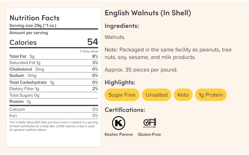 Nuts.com Whole Walnuts in Shell - Fresh Unshelled Raw Walnuts, 2 lbs, Buttery Flavor