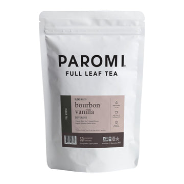 Paromi Bourbon Vanilla Organic Black Tea, Resealable Pouch, 50 Count