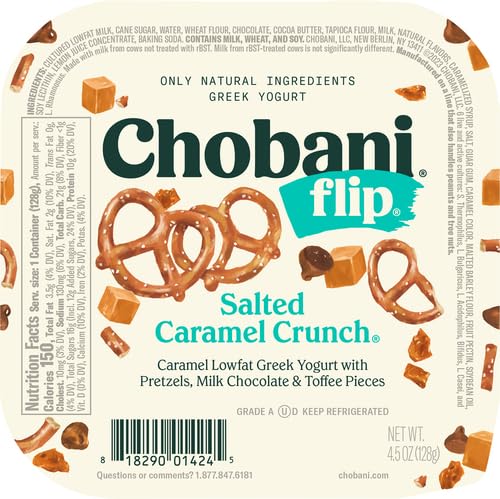 Chobani Flip Low-Fat Greek Yogurt Salted Caramel Crunch with Chocolate and Toffee 4.5oz