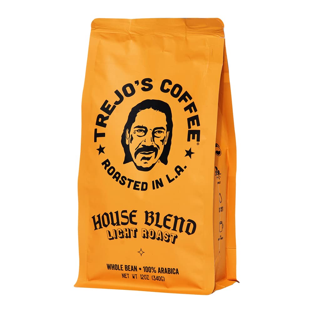 Trejos Tacos Coffee House Blend Light Roast Whole Bean Coffee, 12 Ounce Bag, 100% Arabica