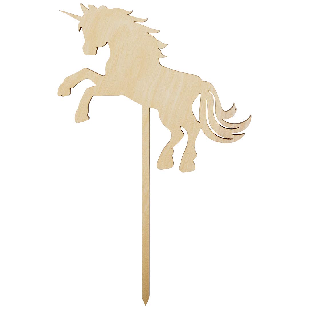 Andaz Press Unicorn Horse Laser Cut Wood Cake Topper for 1st Birthday, Rustic Chic Decoration