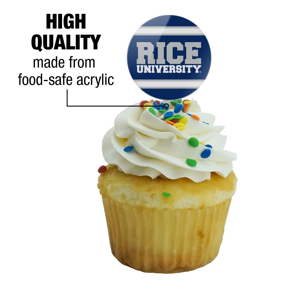GRAPHICS & MORE Rice University Cupcake Picks Set of 6, Multi Color, Acrylic