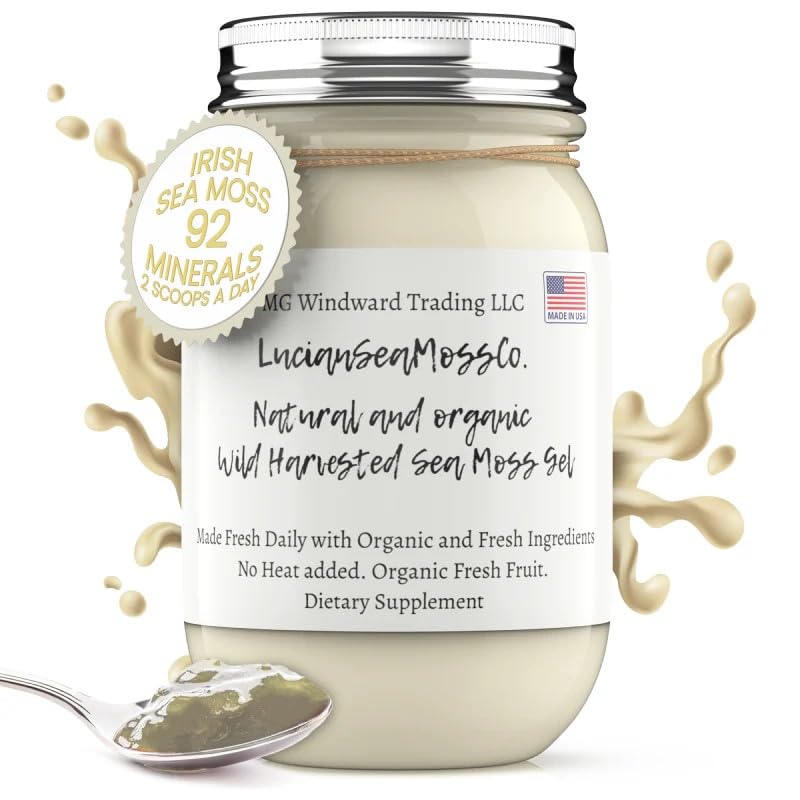 MG Windward Trading LLC Organic Sea Moss Gel, Fresh Fruit Infused, 16 oz.