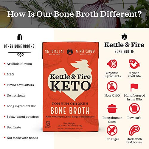 Kettle & Fire Tom Yum Chicken Bone Broth, 16.9 Oz