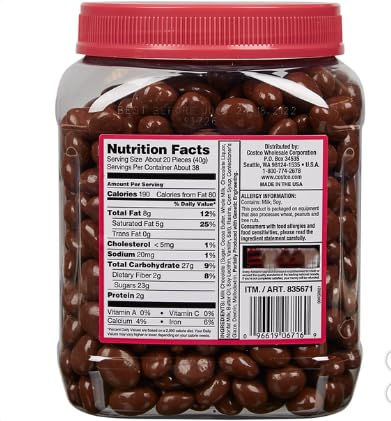 Kirkland Signature Milk Chocolate Covered Raisins, Full Size, 3 lb Bag